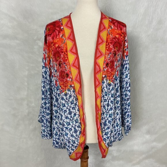 Blank London Anthropologie Adelaide Multicolor Boho Floral Kimono One Size - Picture 1 of 8